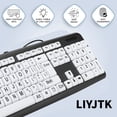 thumbnail image 2 of MesaSe Large Print Full Size Computer Keyboard High Contrast Black & White Keys Soft Buttons Ideal For Visually Impaired  Beginners And Seniors, 2 of 7