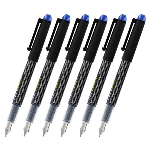 Black/Blue/Purple Inks Varsity Disposable Fountain Pens Medium Point Stainless Steel Nib 3-Pack-new