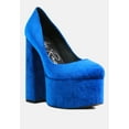 thumbnail image 2 of Old Novelty Platform Heel Velvet Pumps, 2 of 11