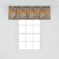 thumbnail image 2 of Ambesonne Floral Window Valance, Flowers and Peacock, 54" X 18", Petrol Blue Pale Coffee, 2 of 3