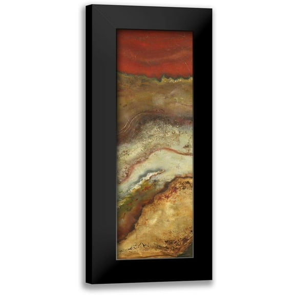 Pinto, Patricia 7x14 Black Modern Framed Museum Art Print Titled - Tierra Panel II