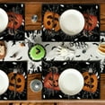 thumbnail image 3 of Smile Pumpkin Jack O Lantern Black Halloween Placemats Set of 4, 3 of 6