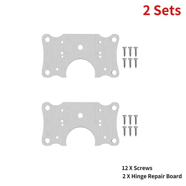 Outil de Réparation de Plaque de Charnière d'Armoire en Acier Inoxydable à Fermeture Douce, Charnières de Porte d'Armoire de Tiroir de Cuisine à Domicile, Fixation 2 Pcs