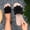 Black, variant on Women's Round Toe Flower Flat Sandals, Soft Slides Open-Toe Summer Slippers Red 6(37)