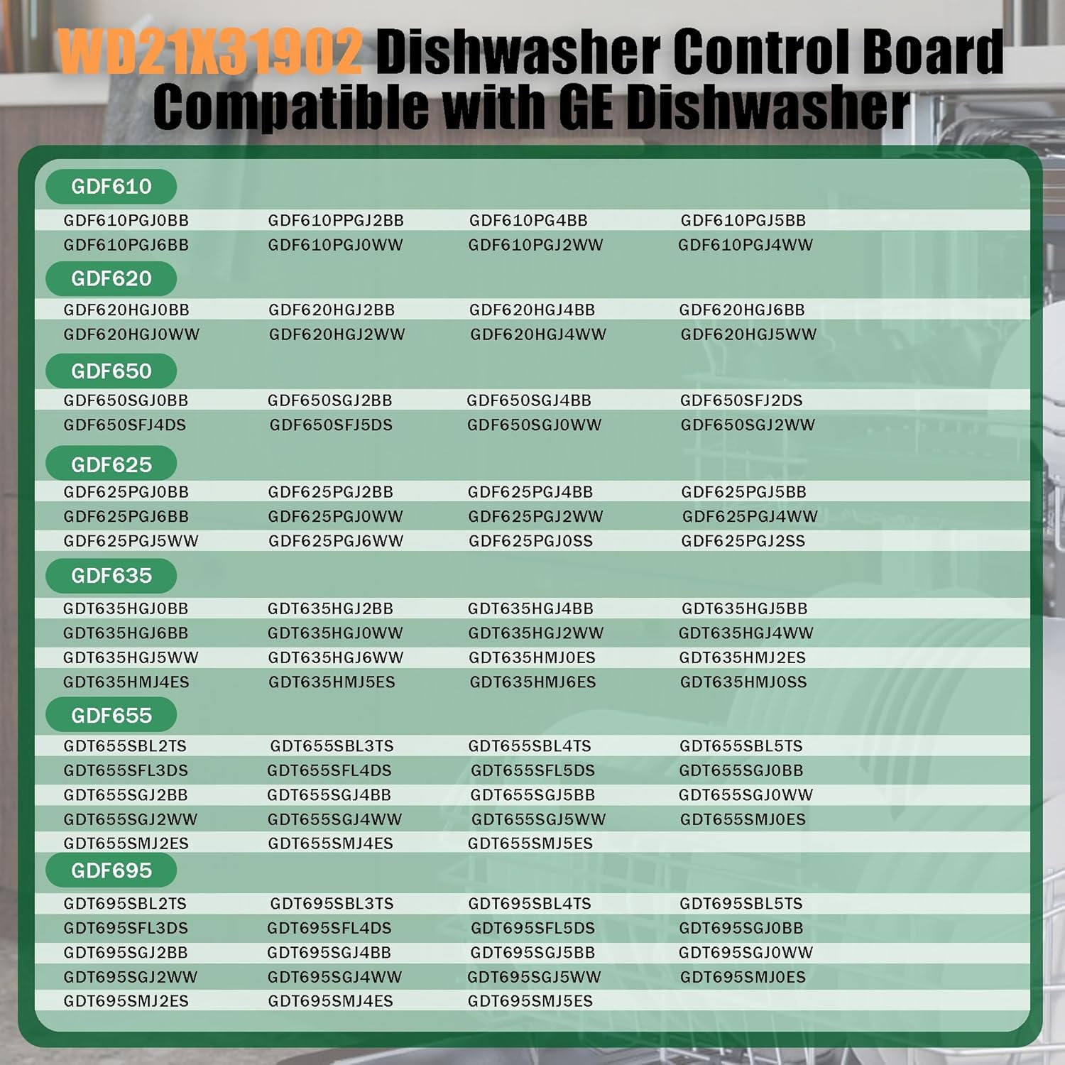 WD21X31902 WD21X31902C WD21X23462 Dishwasher Control Board Compatible with GE Dishwasher, Dishwasher Replacement Parts WD21X26179,WD21X32000