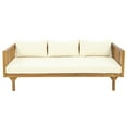thumbnail image 3 of 3 Seater Daybed, Wood Daybed with Waterproof Fabric ,Creative Furniture for Living Room, Balcony ,Study, Patio, Pool , Backyard, Ideal for Naps, Relaxation and Entertaining, Teak,Beige, 3 of 7