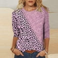 thumbnail image 2 of HKEJIAOI Hauts à Manches 3/4 pour Femmes Blouse Tunique Imprimé Floral L Blouse d'Été, 2 of 5