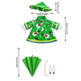thumbnail image 5 of Porch Goose Outfit 5Pcs Christmas Goose Raincoat with Hat & Umbrella Snowman Printed Statue Goose Dress‑Up Clothing for 23 Inch Yard Goose Outdoor Porch Courtyard Garden Holiday Decoration Green, 5 of 8