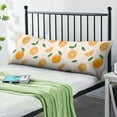 thumbnail image 2 of Orange Fruit Print Body Pillow Cover 20x54 - Soft Long Pillow Case with Invisible Zipper, Cute Kawaii Orange Illustration Design, Breathable Maternity Pillow Protector, 2 of 5