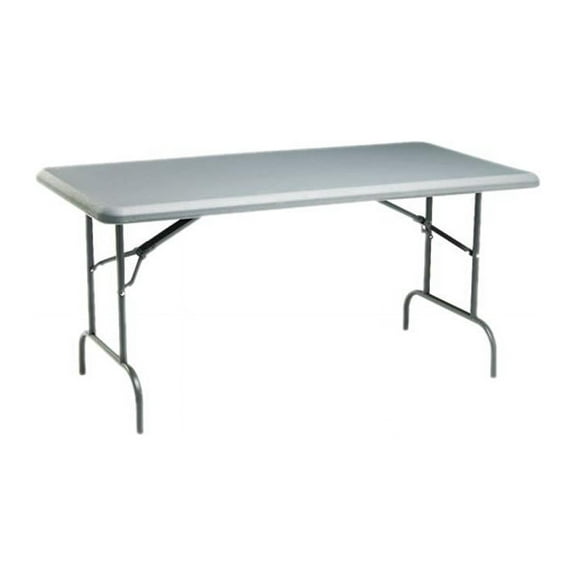 IndestrucTable 60 in. x 30 in. x 29 in, Rectangle, Folding Table, Charcoal Gray