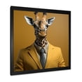 thumbnail image 2 of Designart "Elegant Giraffe in a Suit" Animals Framed Wall Art Decor - Modern Brown Giraffe Fashion Hallway Framed Wall Art Decor, 2 of 6