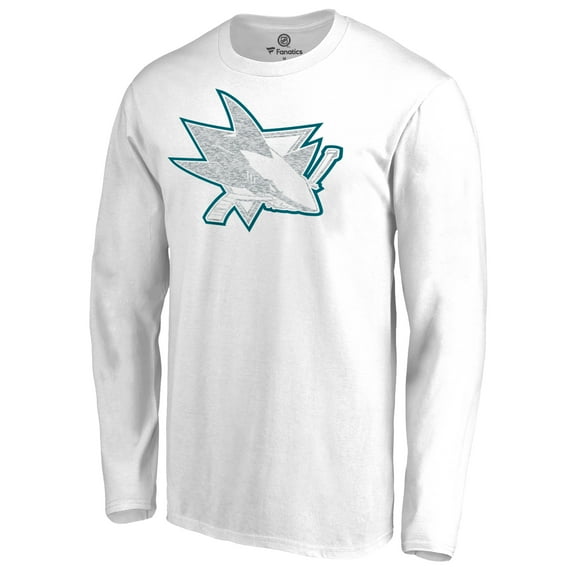 Men's White San Jose Sharks White Out Long Sleeve T-Shirt