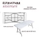 thumbnail image 5 of Mesa Plegable 180cm Rectangular Blanca para Jardín Terraza y Eventos 3 Piezas, 5 of 5