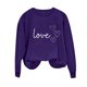 thumbnail image 4 of Sudadera Penkiiy Valentine para mujer: lindas camisetas del día de San Valentín Love Heart Graphic Print Suéter de manga larga Tops XS Purple, 4 of 5