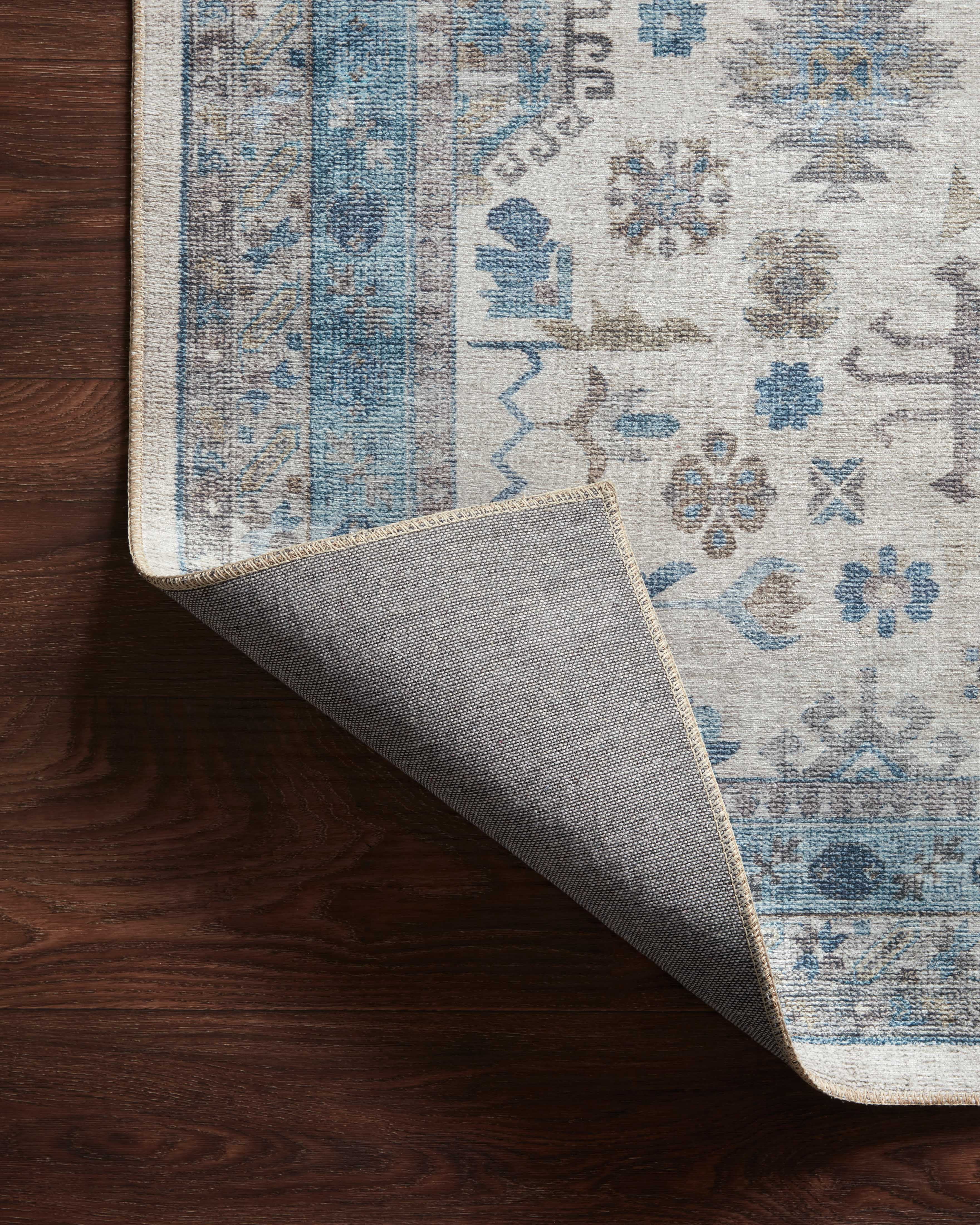 Loloi Heidi Collection HEI-04 Ivory / Ocean, Southwestern Area Rug 18" x 18" Sample Swatch
