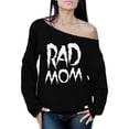 thumbnail image 1 of Awkward Styles Women's Rad Mom Funny Graphic Off Shoulder Tops Oversized Sweatshirt White Mothering, 1 of 4