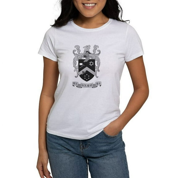 CafePress - Pi Alpha Phi Crest Greyscale T Shirt - Women's Classic T-Shirt