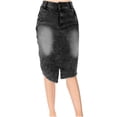 thumbnail image 2 of Vintage Denim Skirts for Women Ndbuld Women's Fashion Holiday Summer Casual Denim Slit Design Skirt Casual Denim Slit Design Solid Color Skirt ,Gray,3XL, 2 of 5