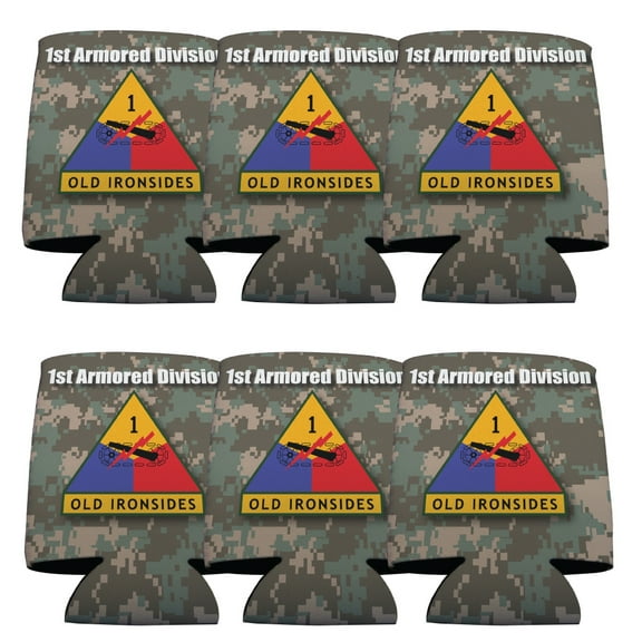 Military 1st Armored Division Can Cooler Set -6 designs- Set of 6