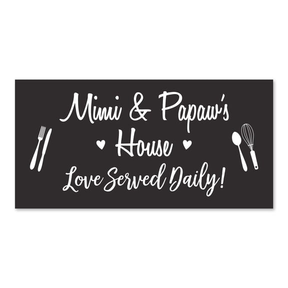Grandparents Plaque Love Served Daily - Mimi & Papaw