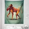 thumbnail image 1 of Geometric Tapestry, Wildlife Vector Illustration of Polygonal Monkey Baboon Art Print, Fabric Wall Hanging Decor for Bedroom Living Room Dorm, 5 Sizes, Forest Green Orange, by Ambesonne, 1 of 1