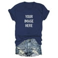 thumbnail image 5 of frariair ​Ladies Soft Jersey Crew Neck T-Shirt With Minimalist Design For Mother's Day Gifting And Family Reunion Outfits​ Navy, 5 of 5