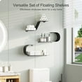 thumbnail image 4 of Black Floating Shelves Set of 3, Black Metal Decor, Unique Mounted Floating Shelf, Modern Long Wall Shelf, Large Wall Shelves for Bedroom, Bathroom, Living Room, 4 of 7