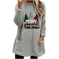 thumbnail image 2 of FcBaudy Hauts pour Femmes, Blouses & Chemises à Manches Longues Col Rond, Chemises pour Femmes Blouse de Noël Col Rond et Hiver Ample Imprimé Poche Chaude Manches Longues Blouse pour Femmes, 2 of 4