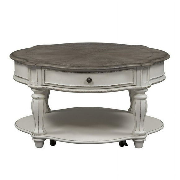 Beaumont Lane Round Cocktail Table in White Oak