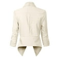 thumbnail image 4 of MixMatchy Women's Casual Work Solid Open Front 3/4 Sleeve Blazer Jacket with Plus Size, 4 of 4