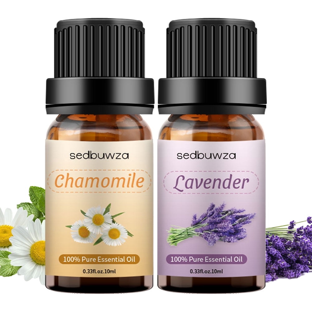 Lavender and Chamomile Essential Oil,100% Pure and Undiluted,Natural Fragrance,For Diffusers,Athletes Care,Skin and Hair Care,DIY Scented Candle,10ml*2 Set
