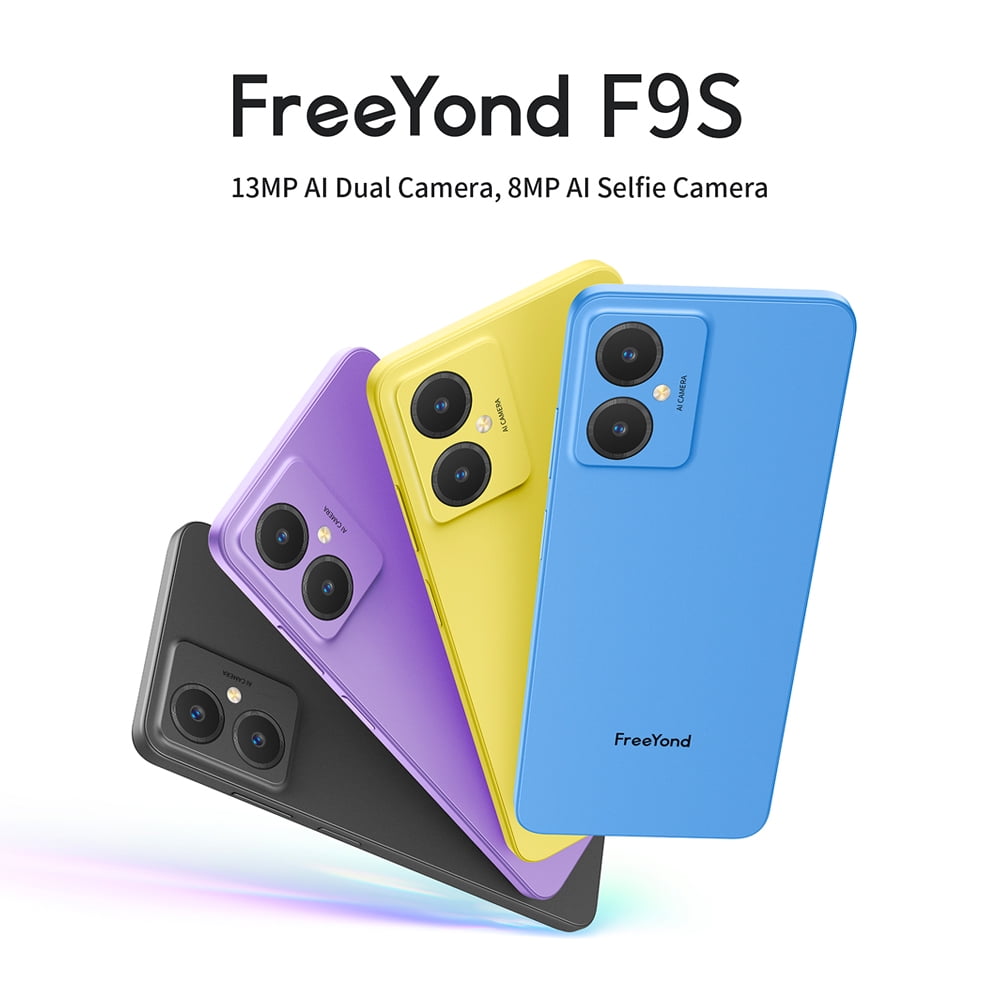 FreeYond F9S Unlocked Smart Phones, 2GB RAM &amp; 64GB ROM Up To 4GB Extended RAM And 2TB ROM for Android 13 Phone, 4G Dual SIM, 3-Card Slots,