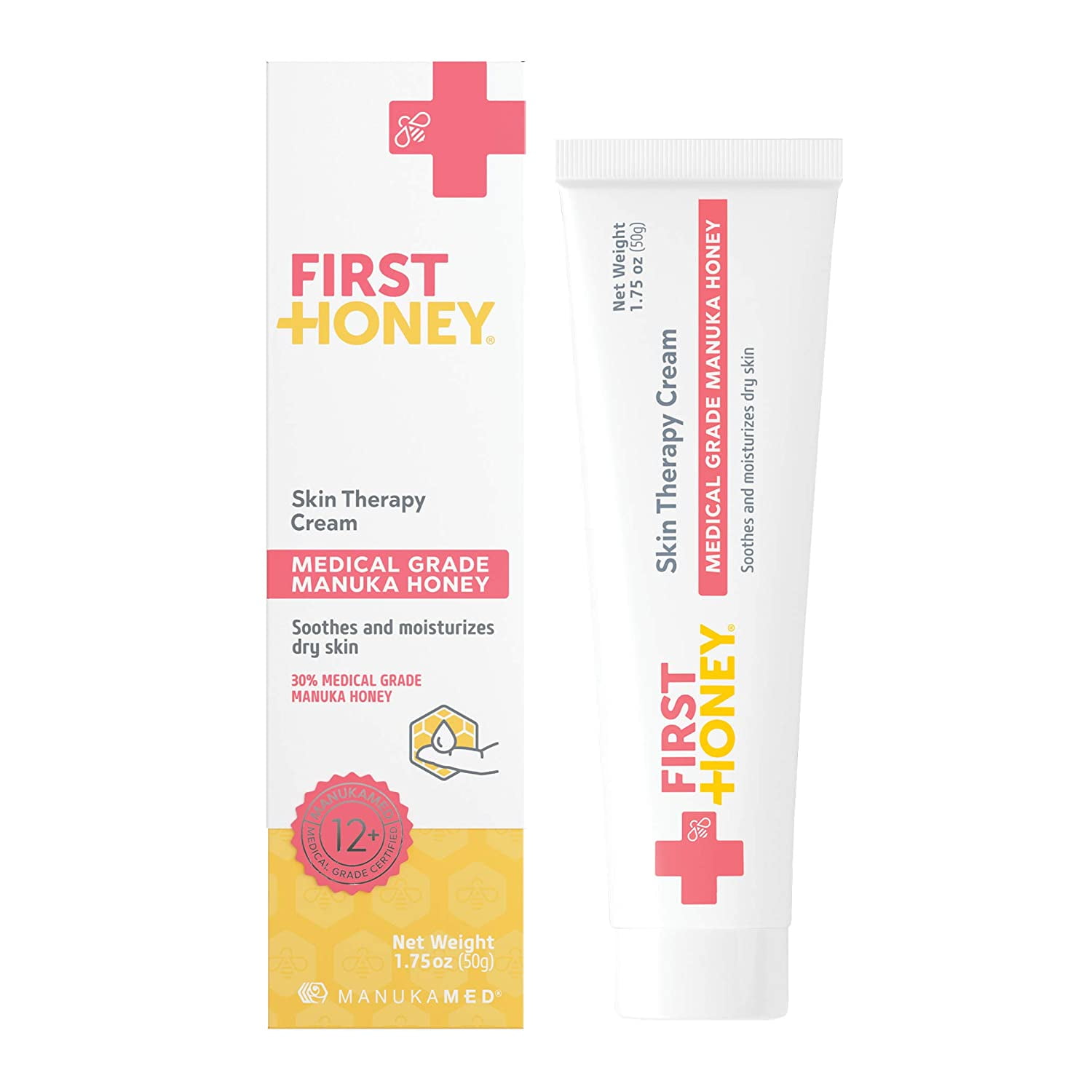 First Honey Skin Therapy Cream with Medical Grade Manuka Honey, Gentle ...