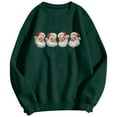 thumbnail image 4 of larppty Womens Christmas Santa Sweatshirt Retro Santa Claus Pullover Oversized Top Crewneck Long Sleeve Xmas Vacation Sweaters (Dark Green, S), 4 of 6
