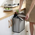 thumbnail image 2 of Nine Stars Countertop Kitchen Compost Caddy, 0.8 Gallon Stainless Steel Compost Caddy, 2 of 7