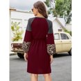 thumbnail image 3 of Womens Printed Swing Shift Dress Long Sleeve V Neck Tunic Dress, 3 of 4