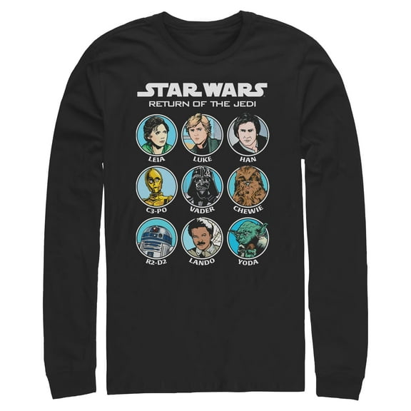 Mens Star Wars Cartoon Portraits Long Sleeve Shirt