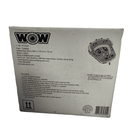 Wow Sports Flash Cockpit Towable Tube 69x68 2 Person