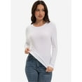 thumbnail image 3 of Womens Long Sleeve Stretch Crew neck T-Shirt Fitted Casual Basic Tops, 3 of 6