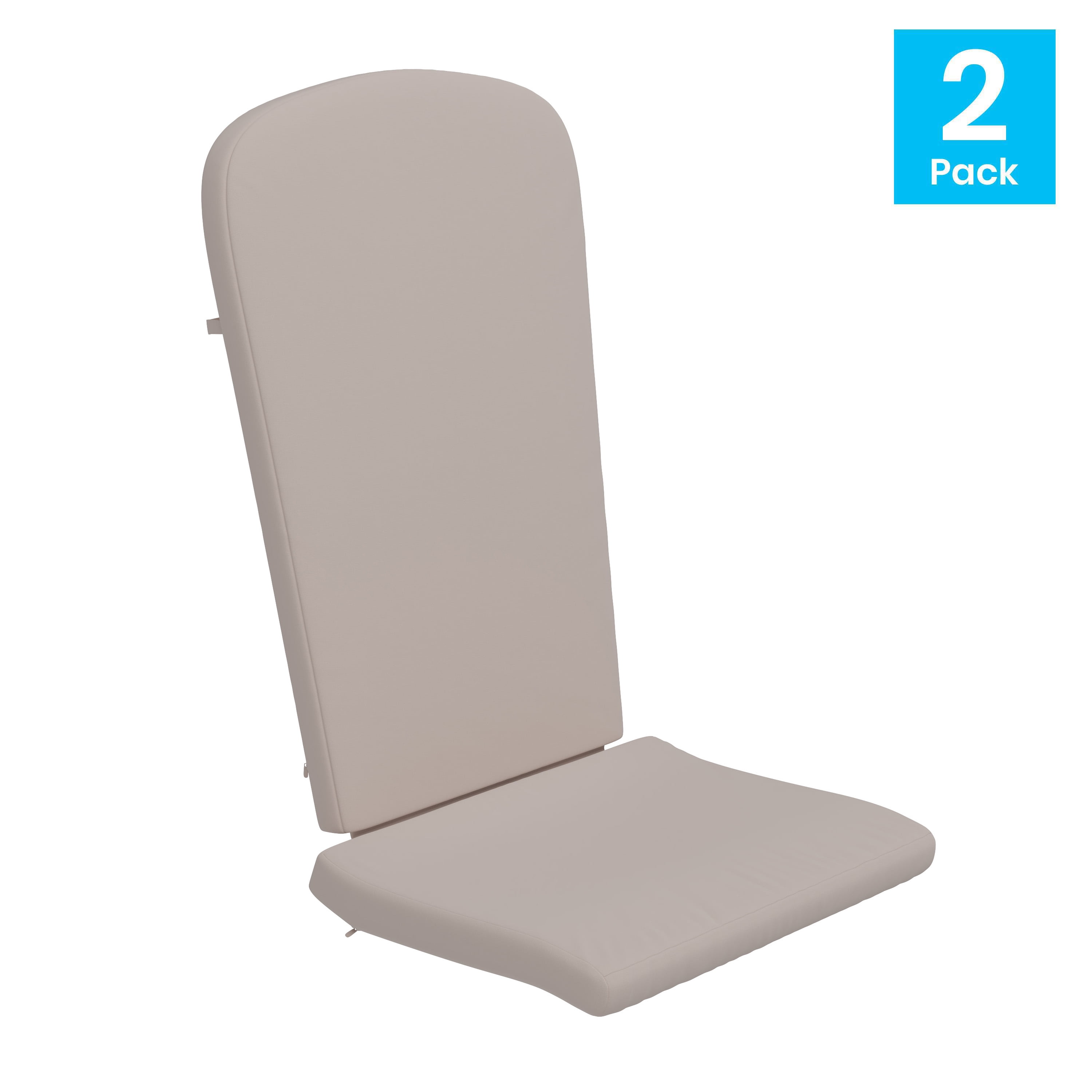 Emma + Oliver Set of Two All-Weather Indoor and Outdoor Cushions for Adirondack Chairs and High Back Patio Chairs in Cream
