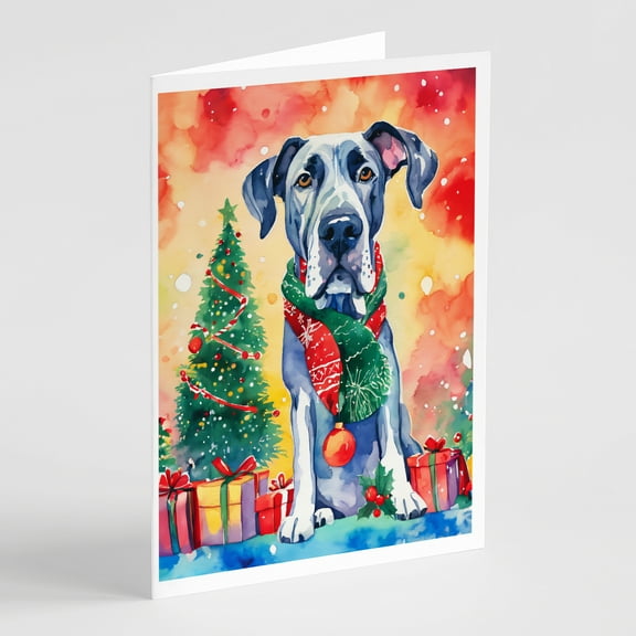 Great Dane Christmas Greeting Cards Pack of 8 7 in x 5 in