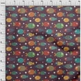 thumbnail image 3 of oneOone Cotton Cambric Chocolate Brown Fabric Dot & Fish Artistic Sewing Craft Projects Fabric Prints By Yard 56 Inch Wide, 3 of 4