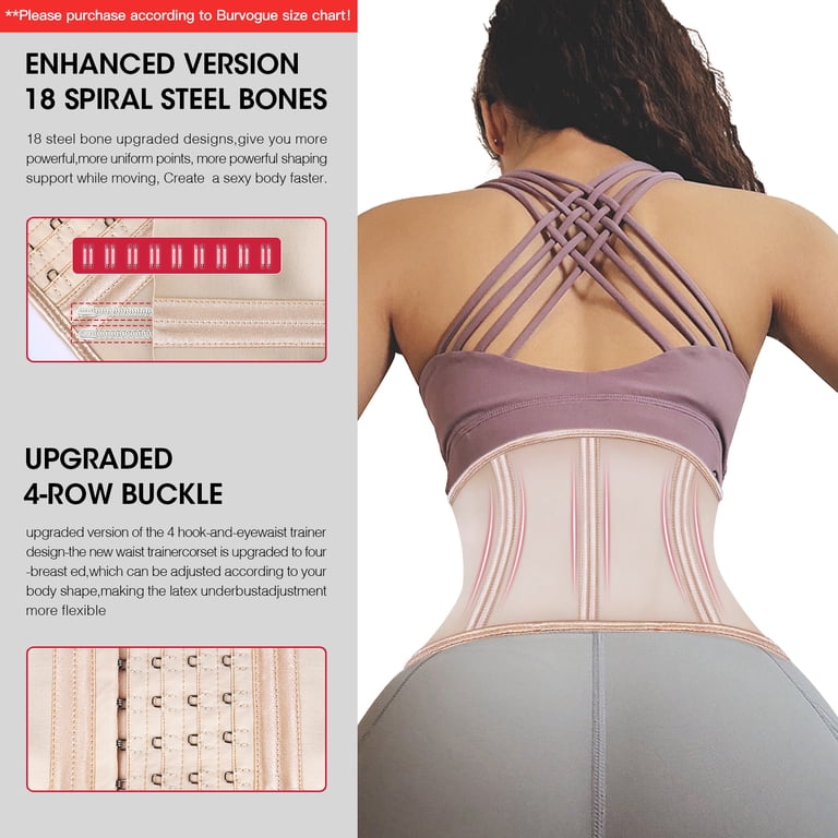 Bur Vogue waist contour Burvogue Waist Trainer for Women, Belly Trimmer Belt, Latex  main image 3