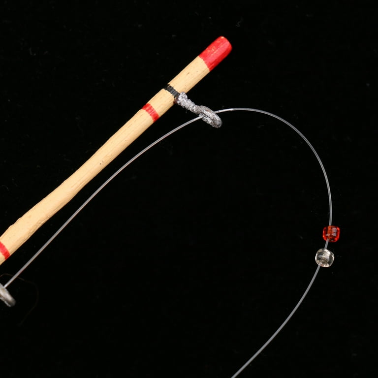 1/12 Dollhouse Miniature Accessories Mini Metal Fishing Pole with Hook  Simulation Fishing Rod Model Toys
