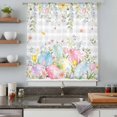 thumbnail image 4 of Easter Eggs Sheer Curtains 54 Inches Long, Spring Daisy Eucalyptus Leaves Gray Plaid Light Filering Curtains, Breathable Simi Curtain Privacy Drapes for Kitchen Bathroom Small Window Treatment, 4 of 9
