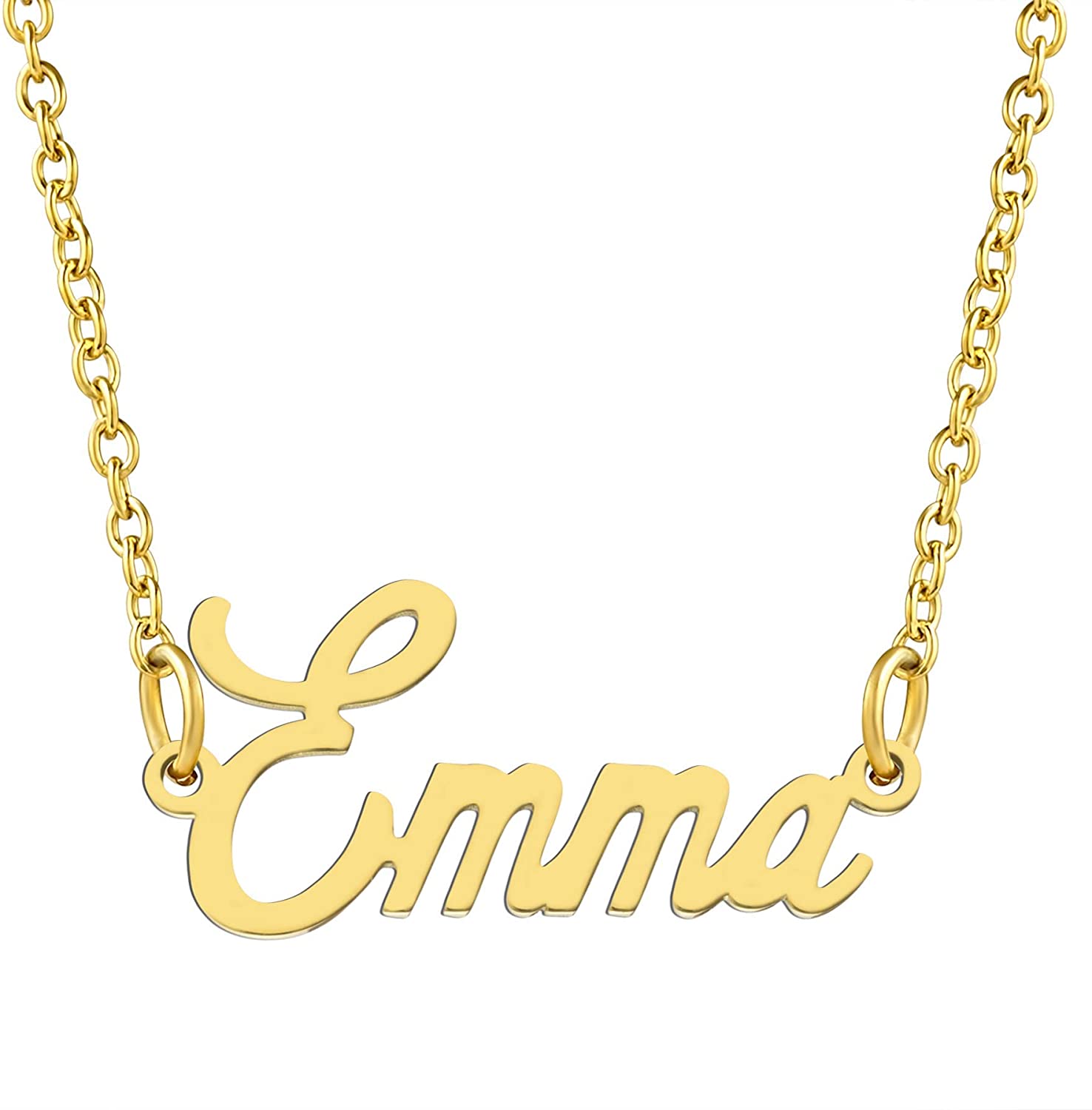 Rose-Gold Gold Details about  / Personalised Name Necklace Brandon Nameplate Pendant Silver