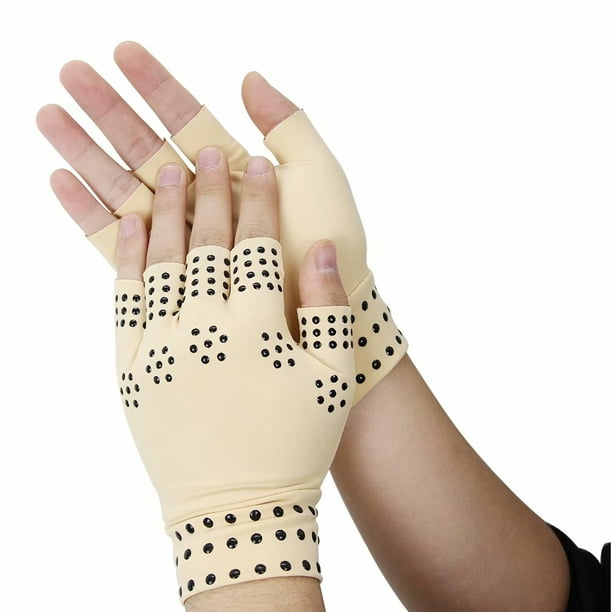 Magnetic Arthritis Therapy Fingerless Health Compression Gloves for  Compression and Massaging Relief 2Pairs 