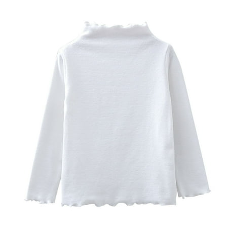 

ZMHEGW Toddler Kids Girls Long Sleeve Basic Inside T Shirt Casual Tees Shirt Tops Solid Cloths Toddler Boys Girls T Shirts