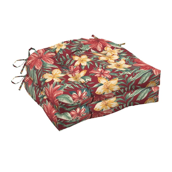 ARDEN Outdoor Wicker Chair Cushion, 2 pack 18 x 20, Ruby Clarissa