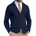 thumbnail image 2 of USNSM Mens Shawl Collar Blazer Knit Sweater Fashion Cardigan Button Down Jacket Slim Fit Open Front Long Sleeve Coats Blue M, 2 of 6
